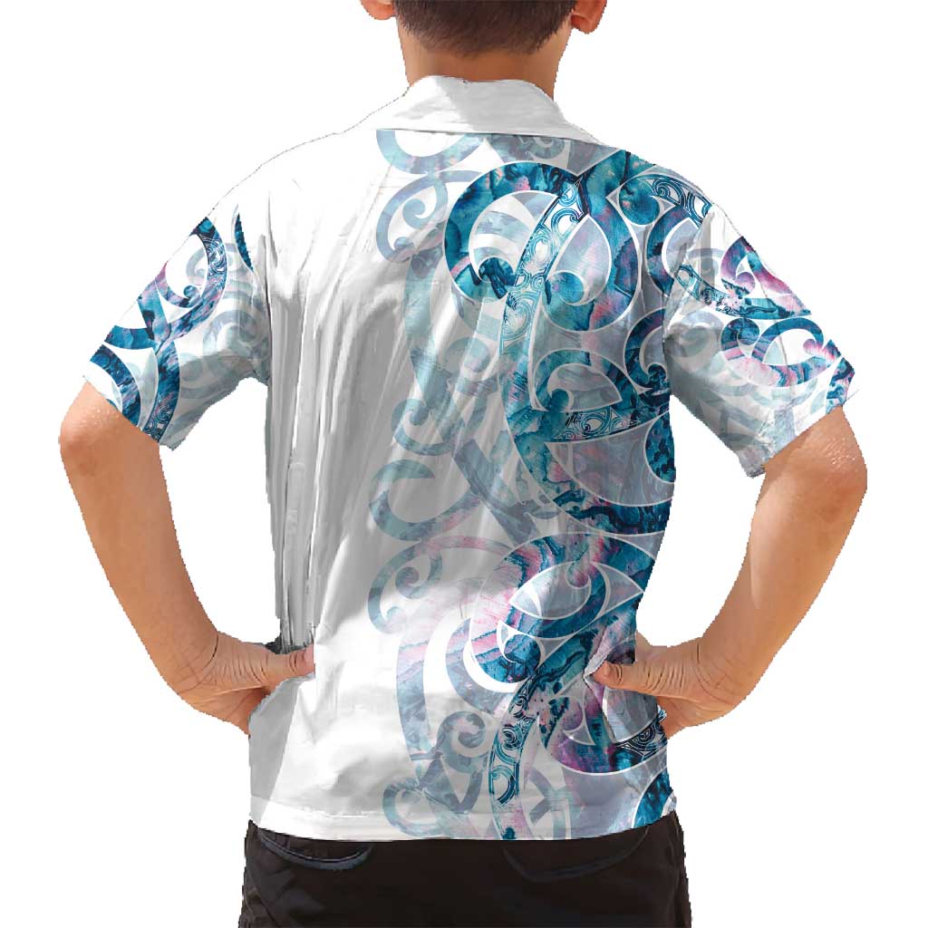 Turquoise Paua Shell Maori Family Matching Summer Maxi Dress and Hawaiian Shirt Koru Kowhaiwhai LT7 - Polynesian Pride