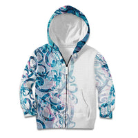 Turquoise Paua Shell Maori Kid Hoodie Koru Kowhaiwhai - Polynesian Pride