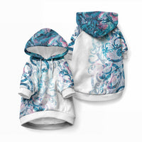 Turquoise Paua Shell Maori Pet Hoodie Koru Kowhaiwhai LT7 Pullover White - Polynesian Pride