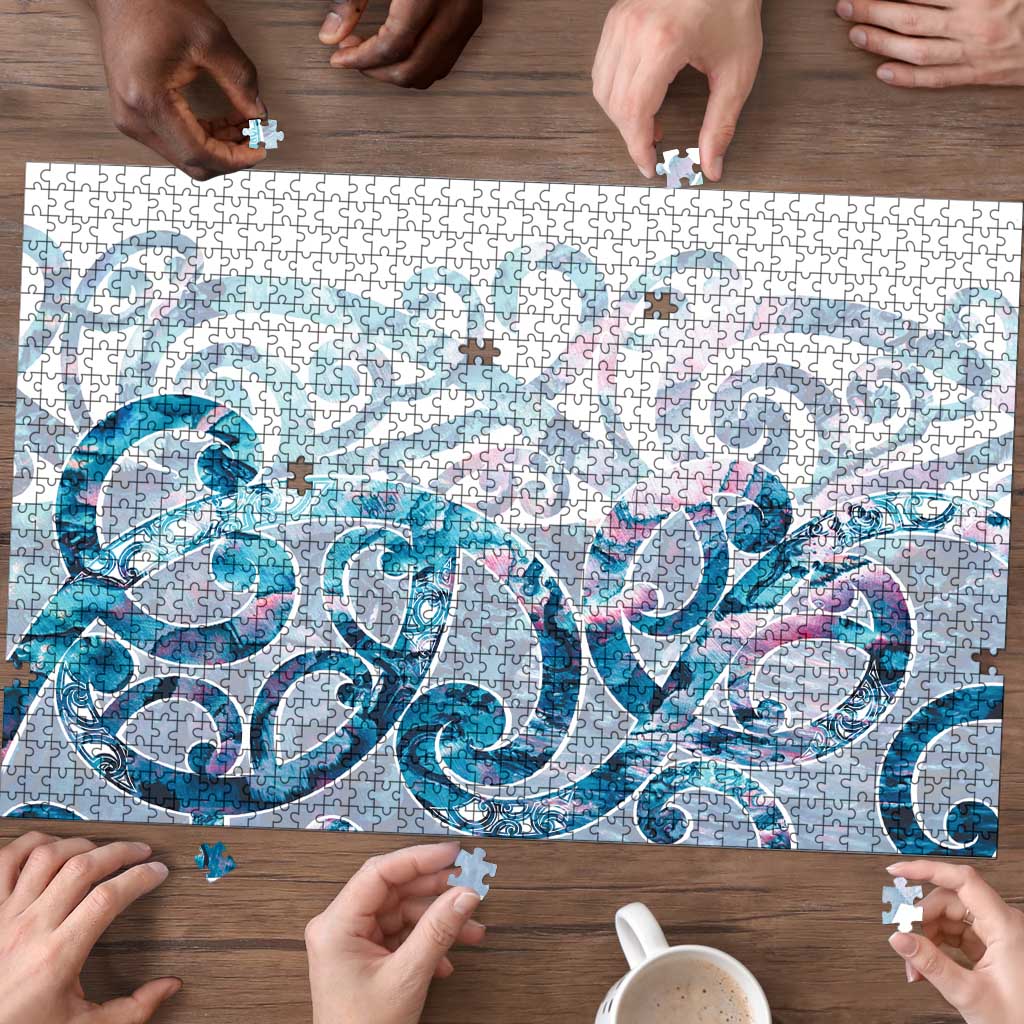 Turquoise Paua Shell Maori Puzzle Koru Kowhaiwhai - Polynesian Pride