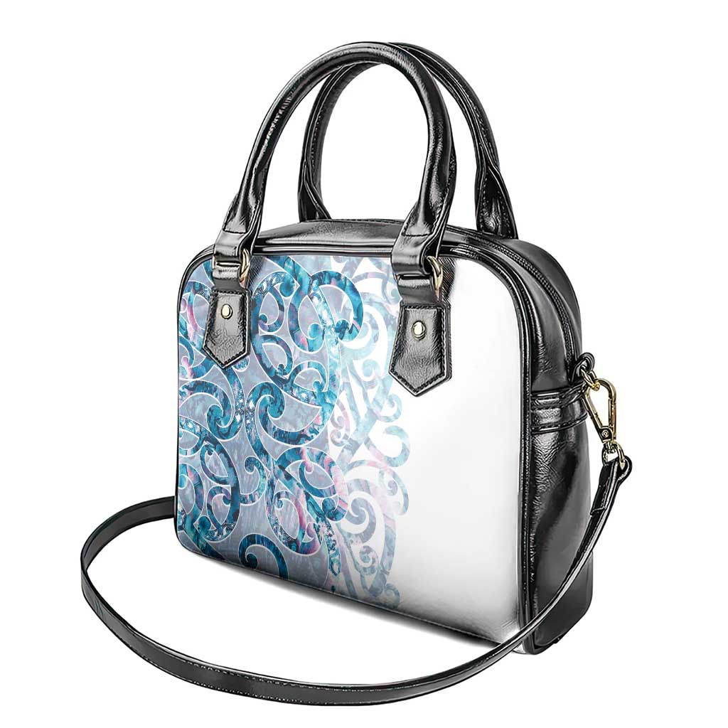 Turquoise Paua Shell Maori Shoulder Handbag Koru Kowhaiwhai - Polynesian Pride