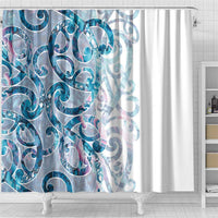 Turquoise Paua Shell Maori Shower Curtain Koru Kowhaiwhai LT7 - Polynesian Pride
