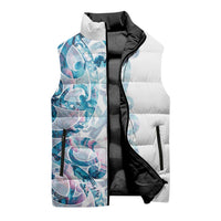 Turquoise Paua Shell Maori Sleeveless Puffer Jacket Koru Kowhaiwhai - Polynesian Pride