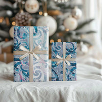 Turquoise Paua Shell Maori Wrapping Paper Koru Kowhaiwhai