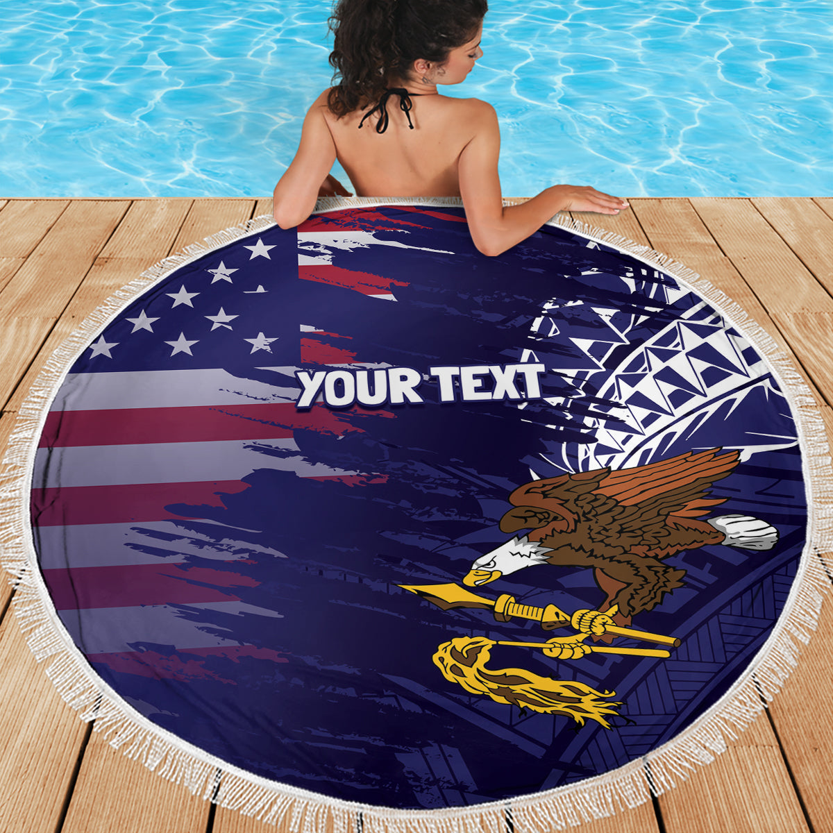 American Samoa Mix US Beach Blanket Flag Day Grunge Style