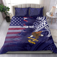 American Samoa Mix US Bedding Set Flag Day Grunge Style