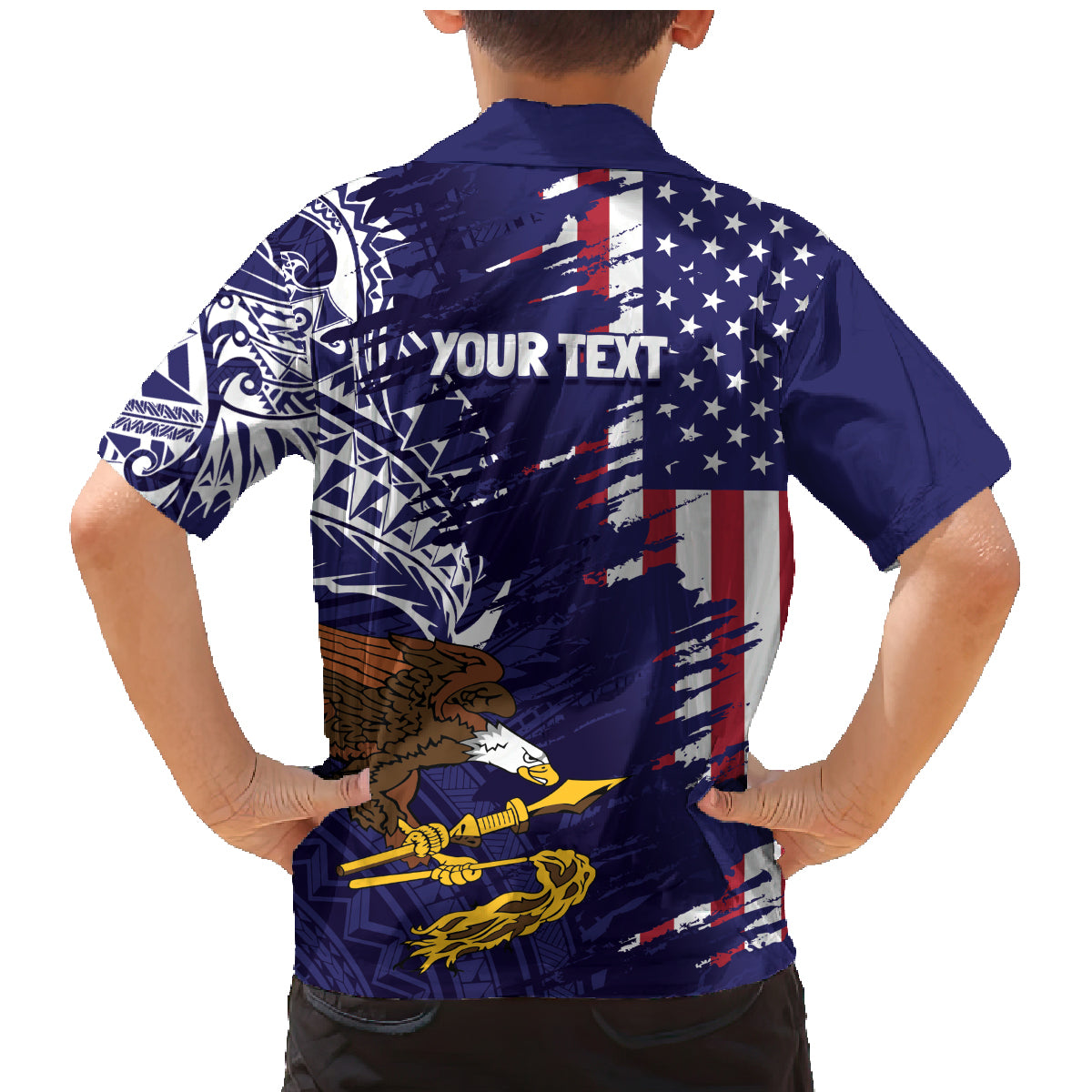 American Samoa Mix US Family Matching Mermaid Dress and Hawaiian Shirt Flag Day Grunge Style LT7 - Polynesian Pride
