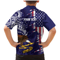 American Samoa Mix US Family Matching Mermaid Dress and Hawaiian Shirt Flag Day Grunge Style LT7 - Polynesian Pride
