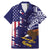 American Samoa Mix US Family Matching Mermaid Dress and Hawaiian Shirt Flag Day Grunge Style LT7 Dad's Shirt - Short Sleeve Blue - Polynesian Pride