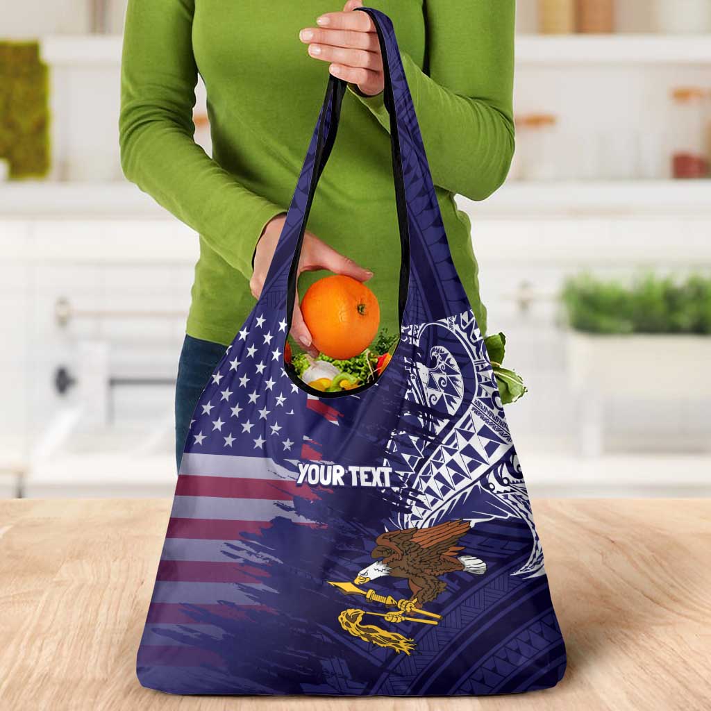 American Samoa Mix US Grocery Bag Flag Day Grunge Style