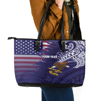 American Samoa Mix US Leather Tote Bag Flag Day Grunge Style