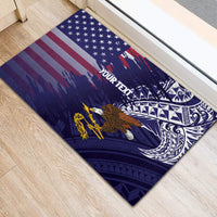 American Samoa Mix US Rubber Doormat Flag Day Grunge Style