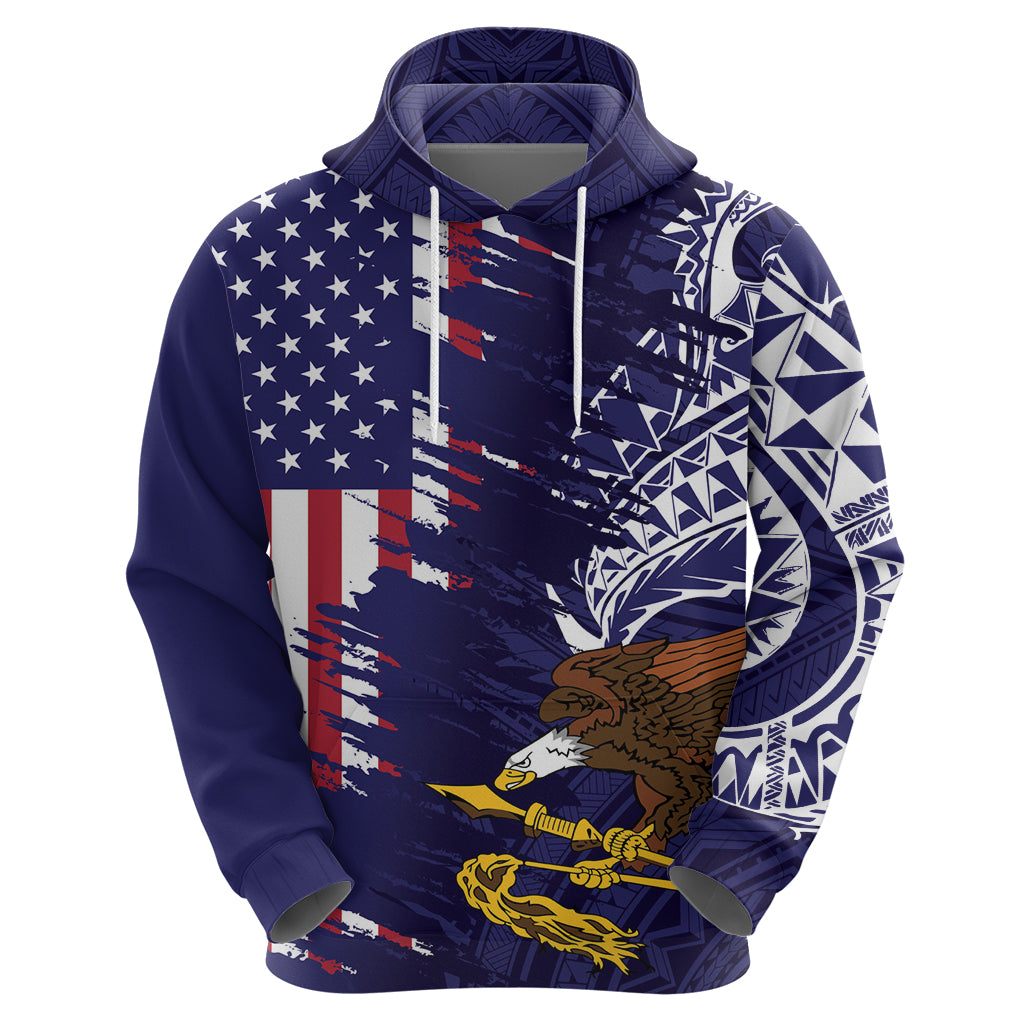 American Samoa Mix US Zip Hoodie Flag Day Grunge Style LT7 - Polynesian Pride