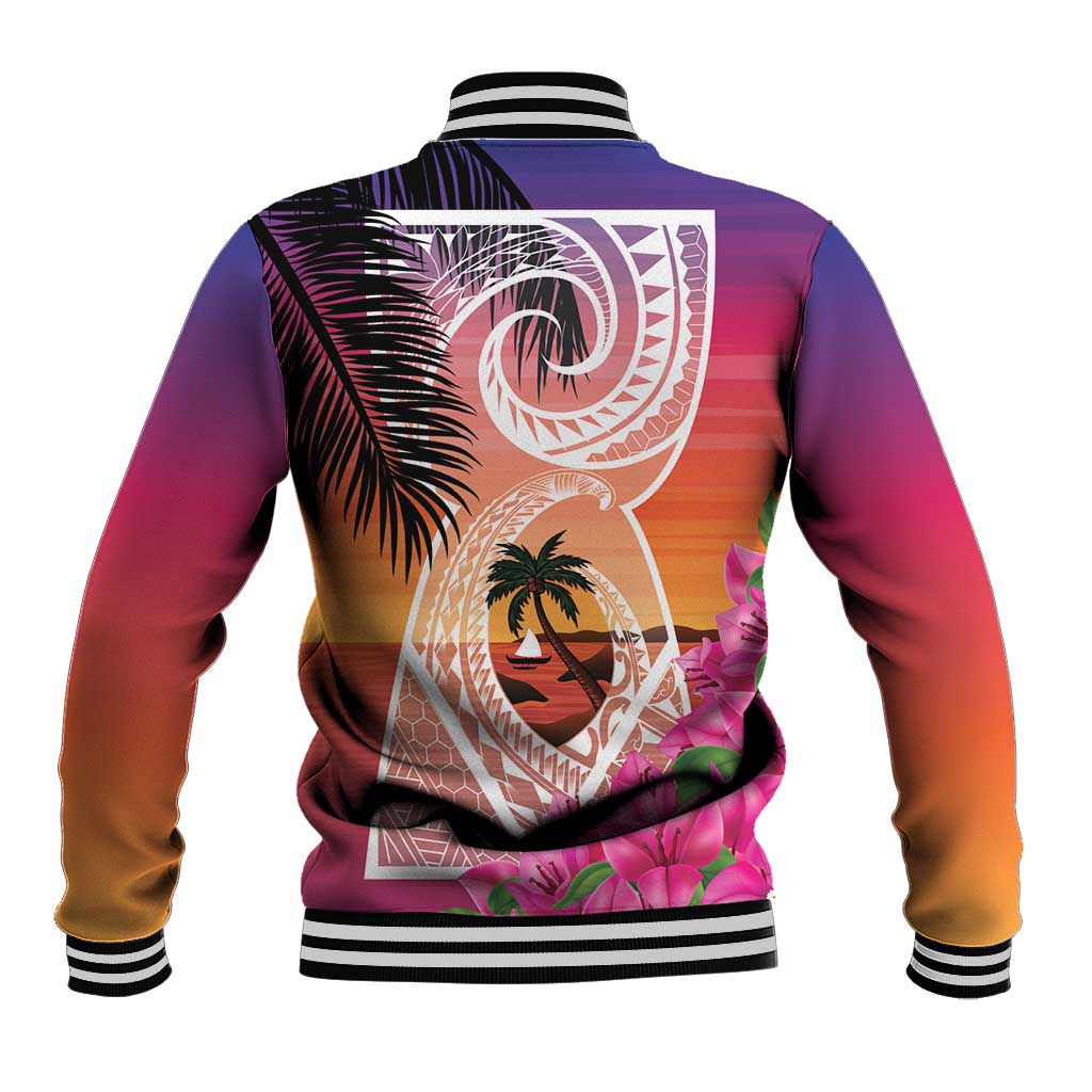 Guam Chamorro Baseball Jacket Artsy Latte Stone