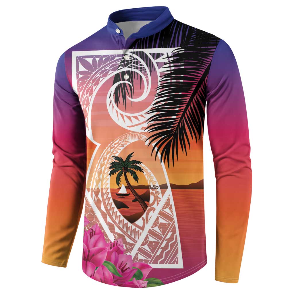 Guam Chamorro Button Sweatshirt Artsy Latte Stone