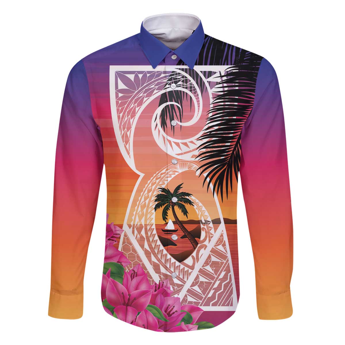 Guam Chamorro Family Matching Off The Shoulder Long Sleeve Dress and Hawaiian Shirt Artsy Latte Stone