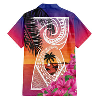 Guam Chamorro Family Matching Off Shoulder Maxi Dress and Hawaiian Shirt Artsy Latte Stone