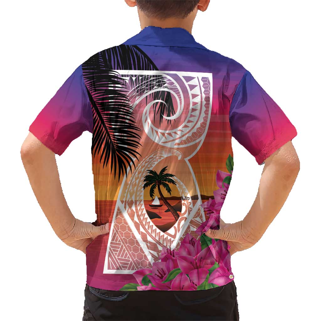 Guam Chamorro Family Matching Short Sleeve Bodycon Dress and Hawaiian Shirt Artsy Latte Stone LT7 - Polynesian Pride