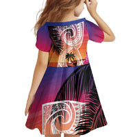 Guam Chamorro Family Matching Short Sleeve Bodycon Dress and Hawaiian Shirt Artsy Latte Stone LT7 - Polynesian Pride