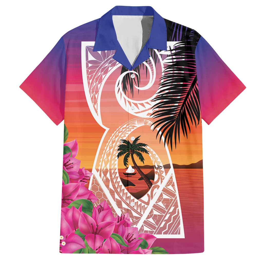 Guam Chamorro Family Matching Short Sleeve Bodycon Dress and Hawaiian Shirt Artsy Latte Stone LT7 Dad's Shirt - Short Sleeve Art - Polynesian Pride