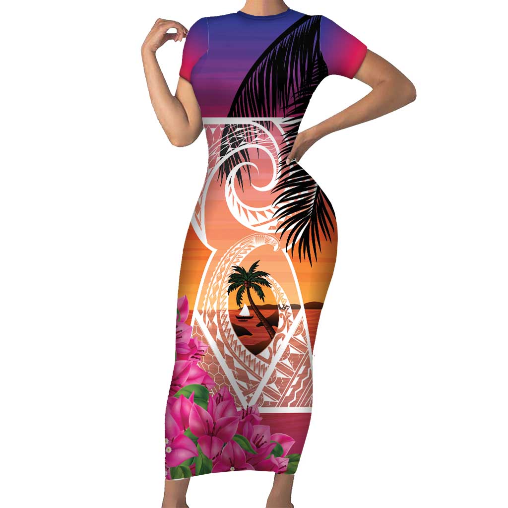Guam Chamorro Family Matching Short Sleeve Bodycon Dress and Hawaiian Shirt Artsy Latte Stone LT7 Mom's Dress Art - Polynesian Pride