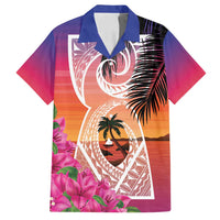 Guam Chamorro Family Matching Tank Maxi Dress and Hawaiian Shirt Artsy Latte Stone