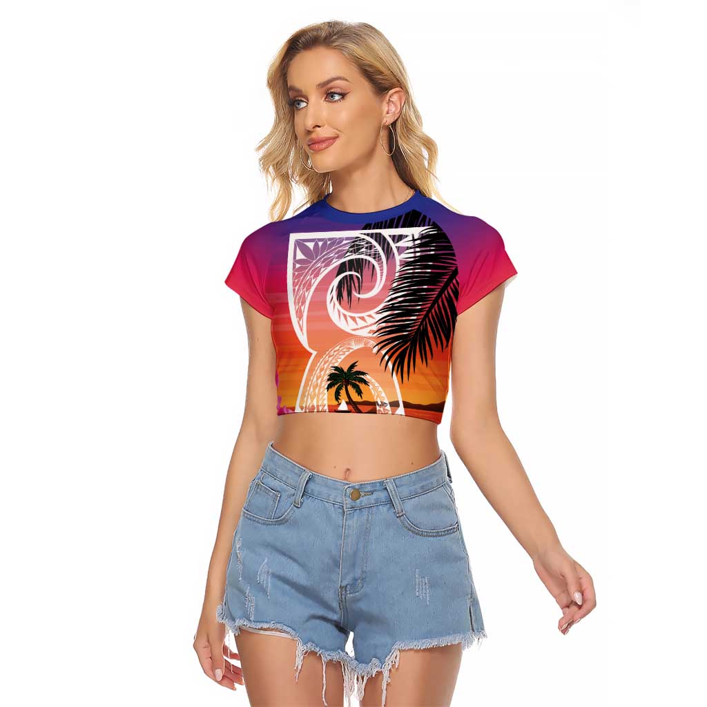 Guam Chamorro Raglan Cropped T Shirt Artsy Latte Stone