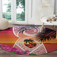 Guam Chamorro Round Carpet Artsy Latte Stone