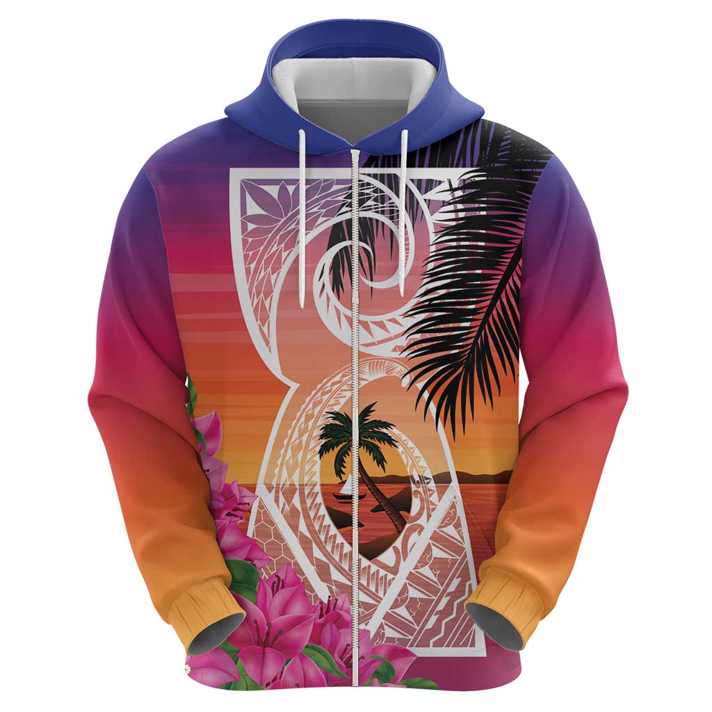 Guam Chamorro Zip Hoodie Artsy Latte Stone