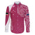 Personalised New Zealand Rugby Family Matching Long Sleeve Bodycon Dress and Hawaiian Shirt Aotearoa Champions - Pink Version