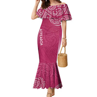 Personalised New Zealand Rugby Family Matching Mermaid Dress and Hawaiian Shirt Aotearoa Champions - Pink Version LT7 Mom's Dress Pink - Polynesian Pride