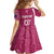 Personalised New Zealand Rugby Family Matching Off The Shoulder Long Sleeve Dress and Hawaiian Shirt Aotearoa Champions - Pink Version