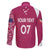Personalised New Zealand Rugby Family Matching Off The Shoulder Long Sleeve Dress and Hawaiian Shirt Aotearoa Champions - Pink Version