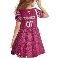 Personalised New Zealand Rugby Family Matching Off Shoulder Maxi Dress and Hawaiian Shirt Aotearoa Champions - Pink Version LT7 - Polynesian Pride