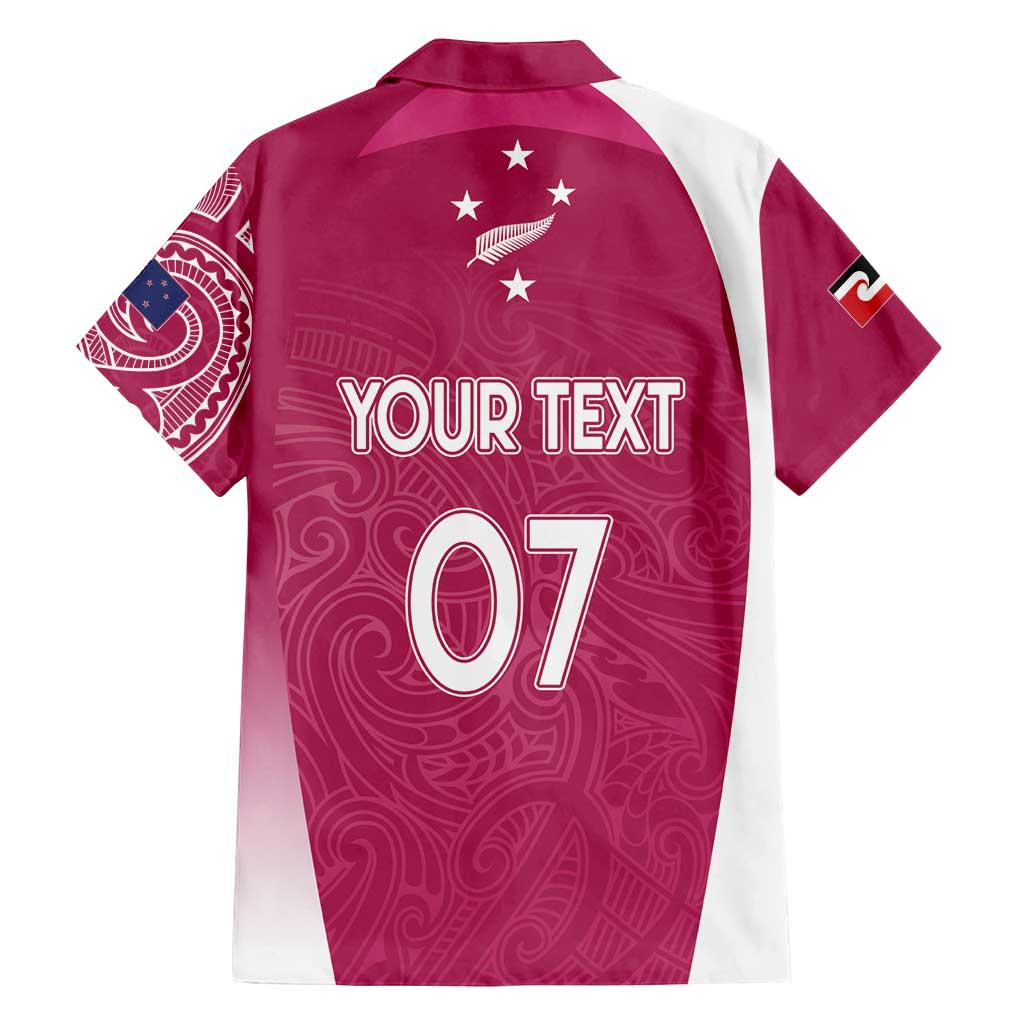 Personalised New Zealand Rugby Family Matching Off Shoulder Maxi Dress and Hawaiian Shirt Aotearoa Champions - Pink Version LT7 - Polynesian Pride