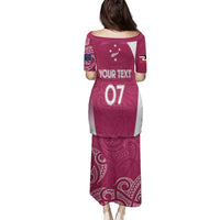 Personalised New Zealand Rugby Family Matching Puletasi and Hawaiian Shirt Aotearoa Champions - Pink Version LT7 - Polynesian Pride