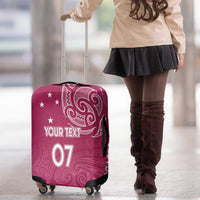 Personalised New Zealand Rugby Luggage Cover Aotearoa Champions - Pink Version