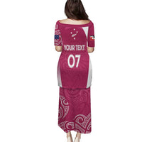 Personalised New Zealand Rugby Puletasi Aotearoa Champions - Pink Version LT7 - Polynesian Pride
