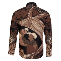 Father's Day Polynesian Pattern Family Matching Mermaid Dress and Hawaiian Shirt Tropical Humpback Whale