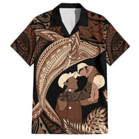 Father's Day Polynesian Pattern Family Matching Tank Maxi Dress and Hawaiian Shirt Tropical Humpback Whale