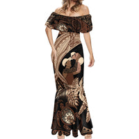 Father's Day Polynesian Pattern Mermaid Dress Tropical Humpback Whale