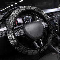 Father's Day Polynesian Pattern Steering Wheel Cover Tropical Humpback Whale - Black