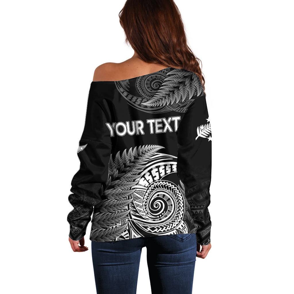 New Zealand Rugby 2023 Off Shoulder Sweater Aotearoa Silver Ferns Champions LT7 - Polynesian Pride