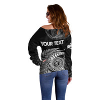 New Zealand Rugby 2023 Off Shoulder Sweater Aotearoa Silver Ferns Champions LT7 - Polynesian Pride