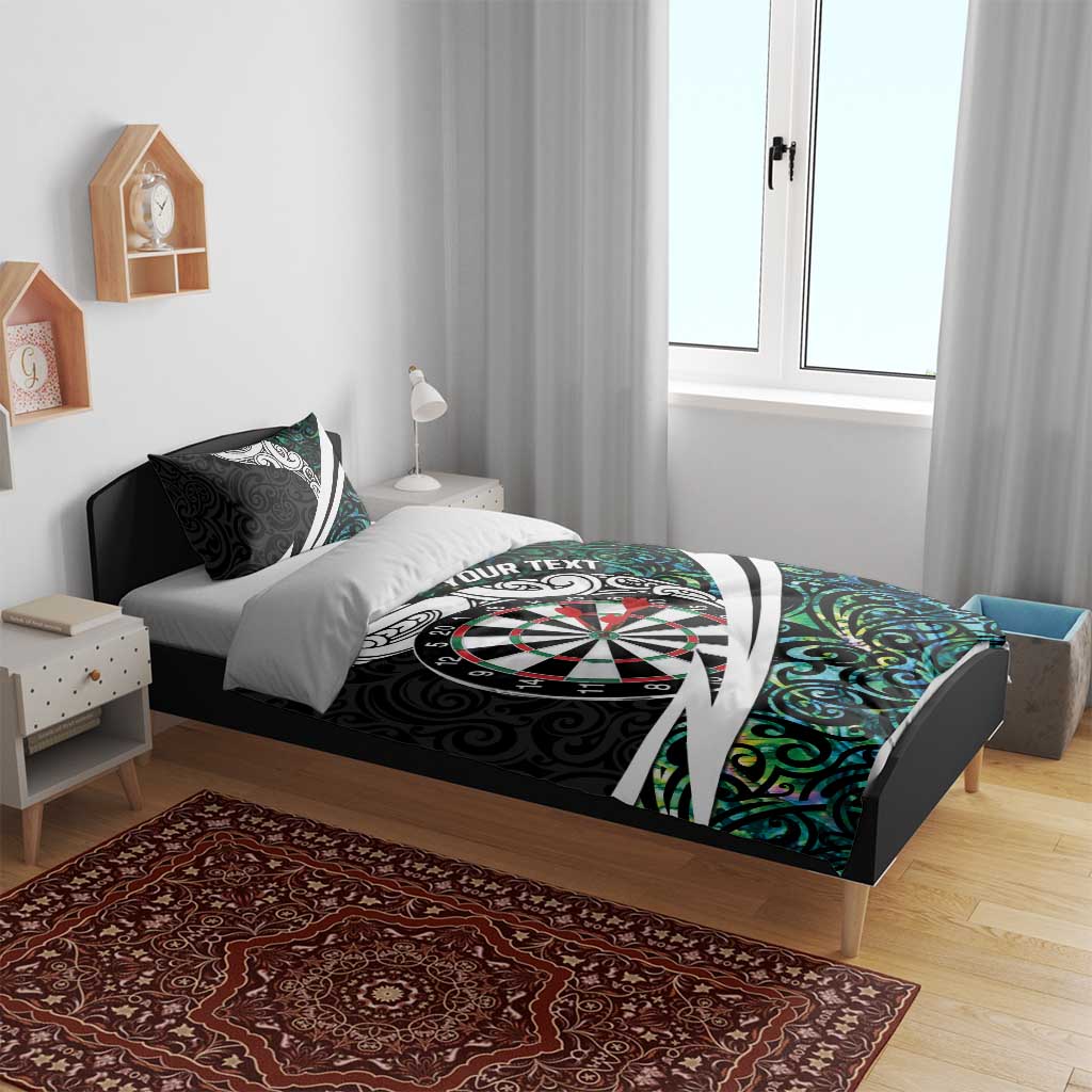 Personalized NZ Darts Bedding Set Paua Shell Maori Koru Whakairo - Polynesian Pride