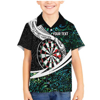Personalized NZ Darts Family Matching Mermaid Dress and Hawaiian Shirt Paua Shell Maori Koru Whakairo - Polynesian Pride