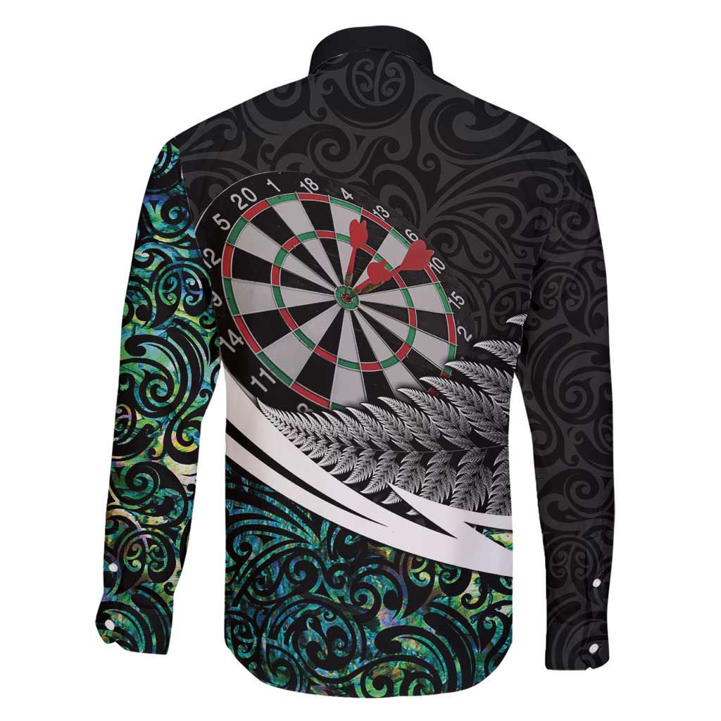 Personalized NZ Darts Family Matching Short Sleeve Bodycon Dress and Hawaiian Shirt Paua Shell Maori Koru Whakairo - Polynesian Pride