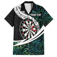 Personalized NZ Darts Family Matching Summer Maxi Dress and Hawaiian Shirt Paua Shell Maori Koru Whakairo - Polynesian Pride