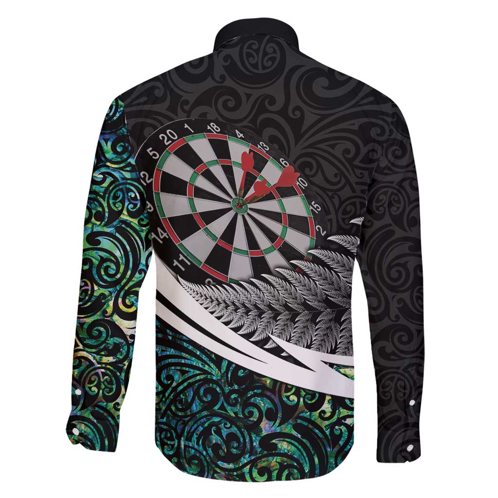 Personalized NZ Darts Family Matching Summer Maxi Dress and Hawaiian Shirt Paua Shell Maori Koru Whakairo - Polynesian Pride