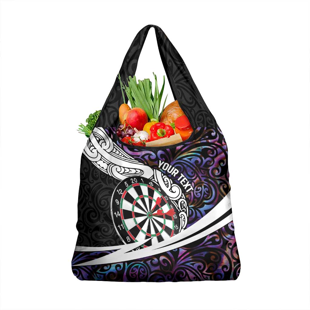 Personalized NZ Darts Grocery Bag Paua Shell Maori Koru Whakairo - Purple - Polynesian Pride